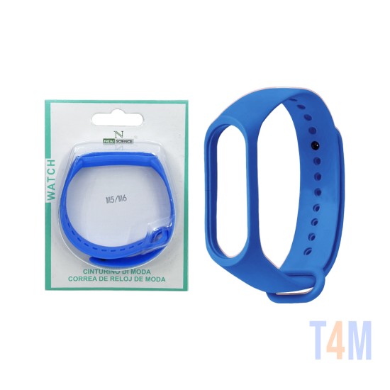 Bracelete de Silicone para Smartwatch Xiaomi Mi Band M3/M4/M5/M6/M7 Azul